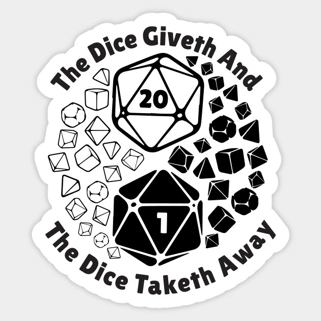 D&D Yin Yang Dice Giveth & Taketh Away Sticker by Sunburst